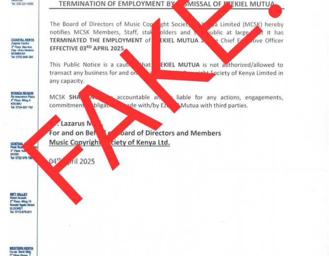 Message from MCSK Chairman-Ephantus W. Kamau